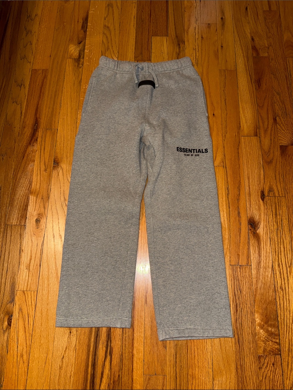 ESSENTIALS Kids Light Gray Sweatpants with Logo